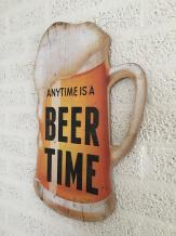 Enseigne murale chope de bière avec texte : 